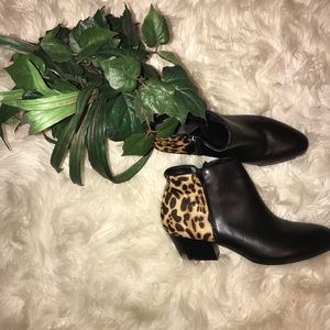 Cheetah / Black Leather Franco Sarto Boots